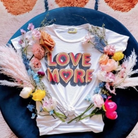 LOVE MORE yellow mustard Graphic T-Shirt Tee - Picture 4 of 7